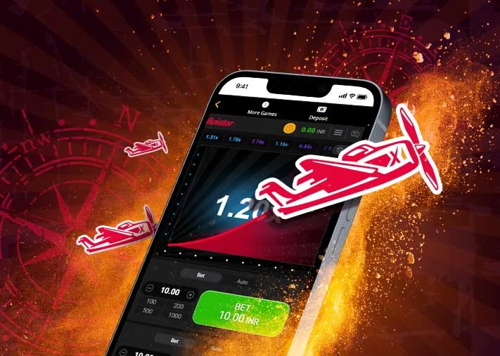 Interfaz del juego Aviator con avión despegando